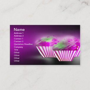 Cupcakes Bakery/Pastry Shop Pink/Purple Business C Card