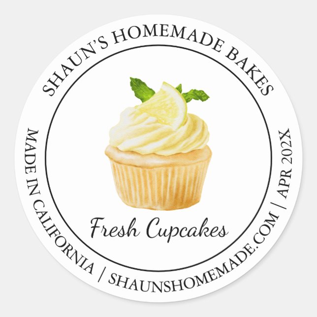 Cupcakes Baking Modern label (Front)