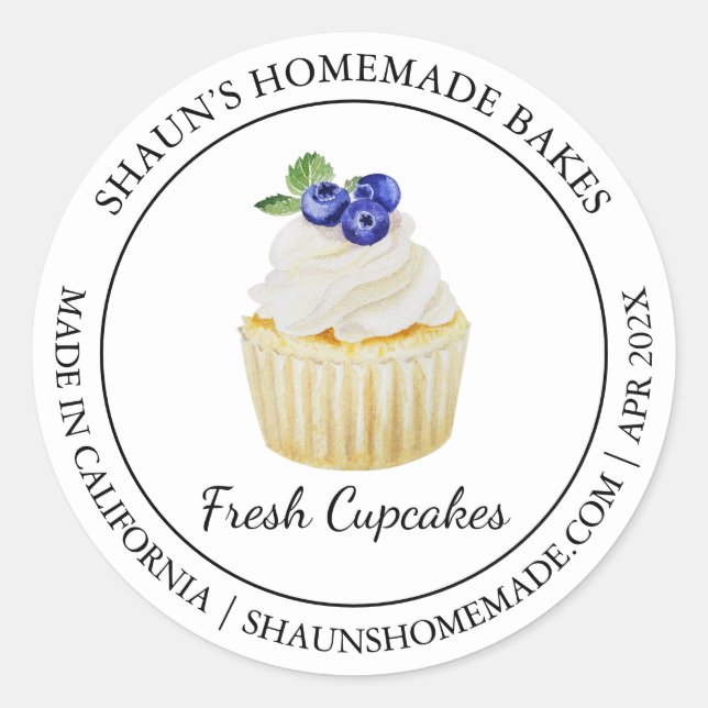 Cupcakes Baking Modern label (Front)