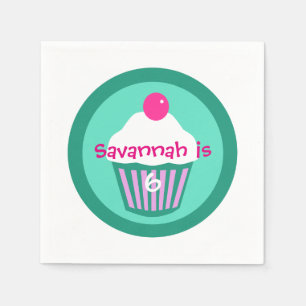 Cupcakes birthday cocktail napkin