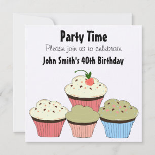 Cupcakes - Birthday Invitation