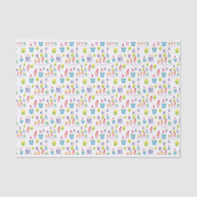 Cupcakes Birthday Tissue Paper  (Front)