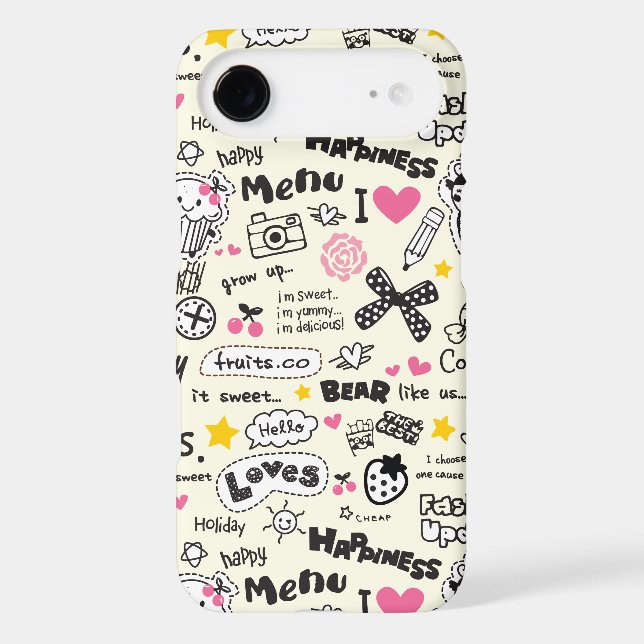 Cupcakes, bows, hearts, girly girl pattern. Case-Mate iPhone case (Back)