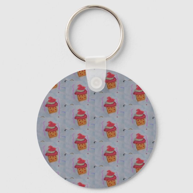 Cupcakes Button Key Ring (Front)