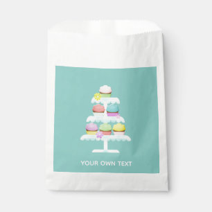 Cupcakes Cake Stand Teal Custom Text Favour Bags