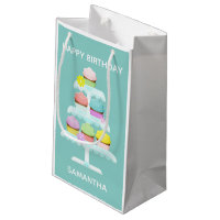 Cupcakes Cake Stand Teal Happy Birthday