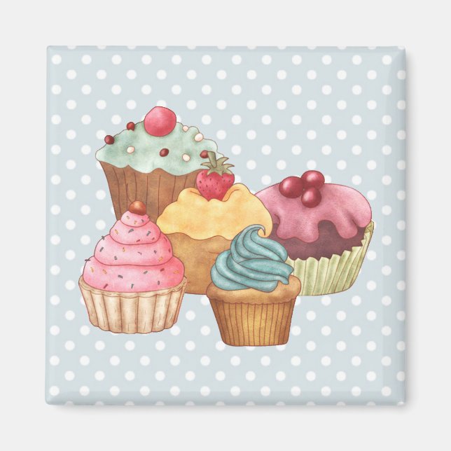 Cupcakes Cakes Pastry Magnet (Front)