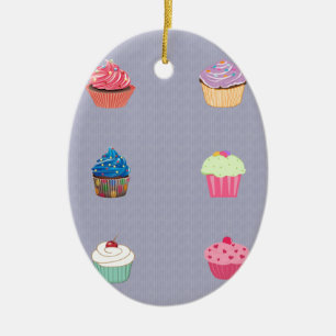 Cupcakes Ceramic Tree Decoration