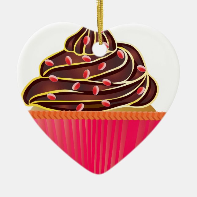 Cupcakes Ceramic Tree Decoration (Front)