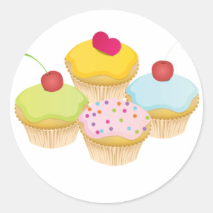 Cupcakes Classic Round Sticker