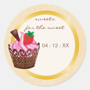Cupcakes & Cocktails Party Favour Stickers - honey