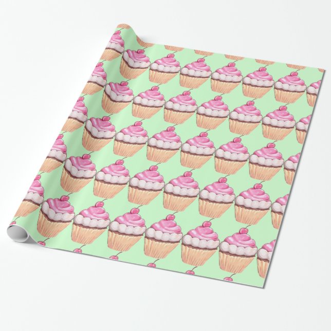 Cupcakes Design Wrapping Paper (Unrolled)