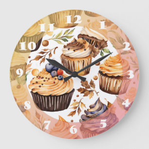 Cupcakes Dessert Heaven Large Clock