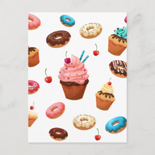Cupcakes Doughnuts Postcard
