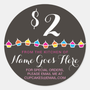 CUPCAKES from the kitchen of pricetags Classic Round Sticker