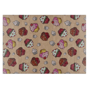 Cupcakes Graphic Background Cutting Board