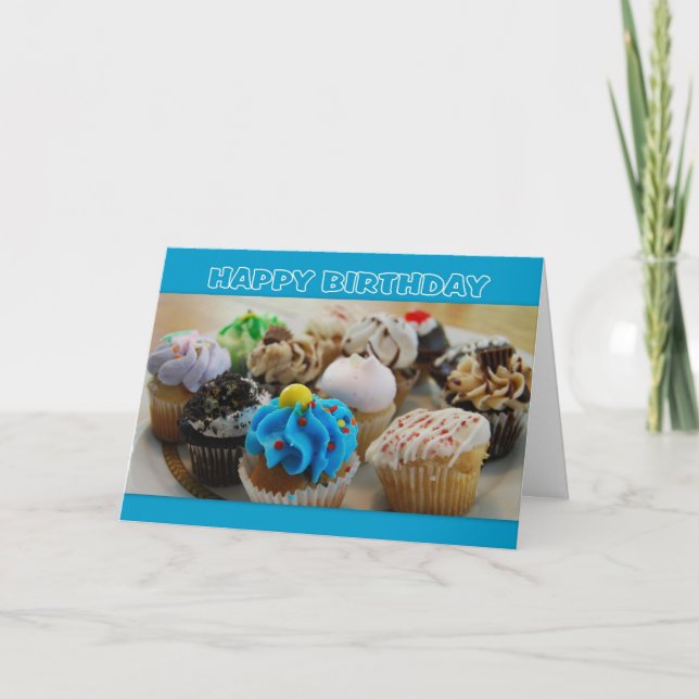 Cupcakes Happy Birthday Humour Card (Front)