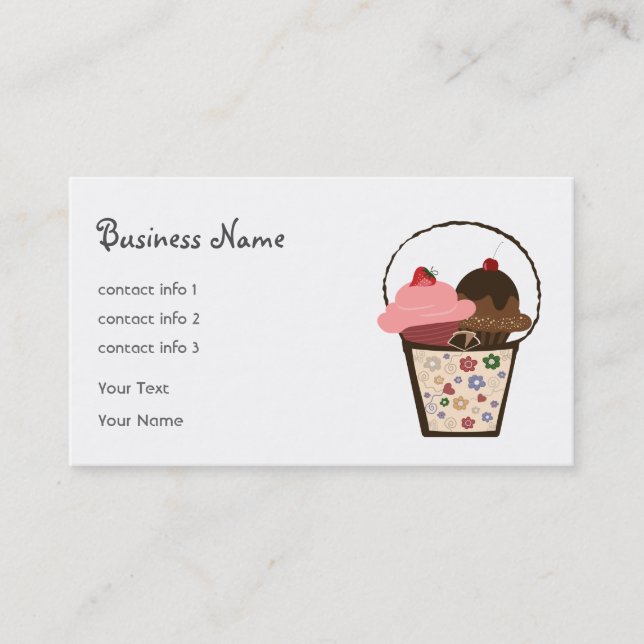 Cupcakes in the Basket Business Card (Front)