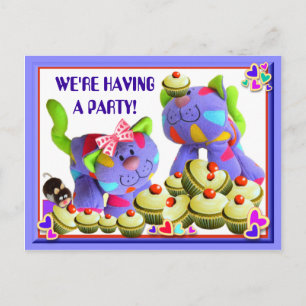 CUPCAKES INVITATION  ~ Postcard