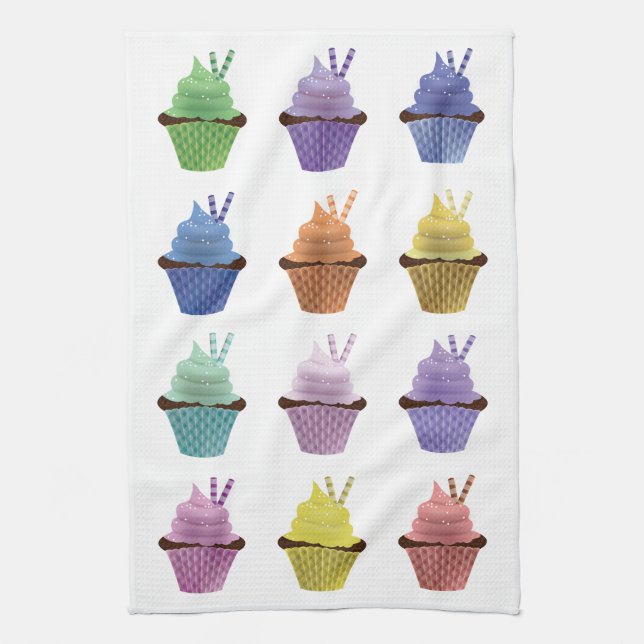 Cupcakes Kitchen Towel (Vertical)