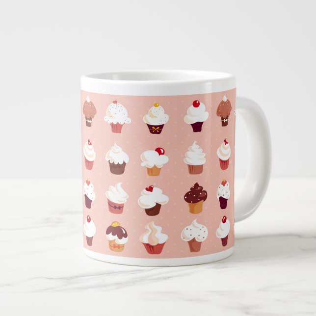 Cupcakes Large Coffee Mug (Front Right)