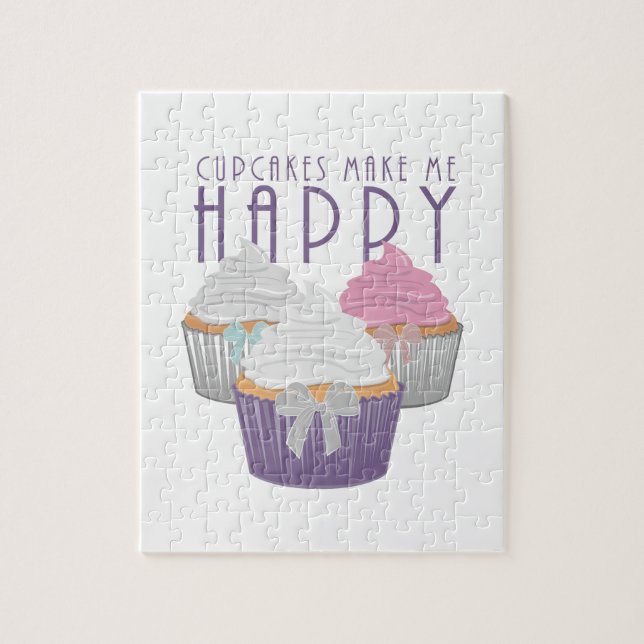 Cupcakes Make Me Happy Jigsaw Puzzle (Vertical)