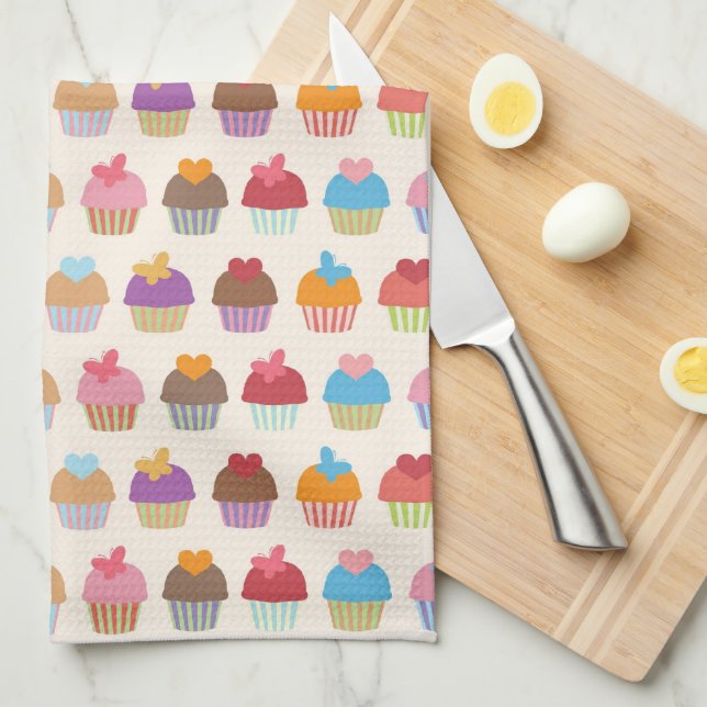 Cupcakes Microfiber Kitchen Towel (Quarter Fold)