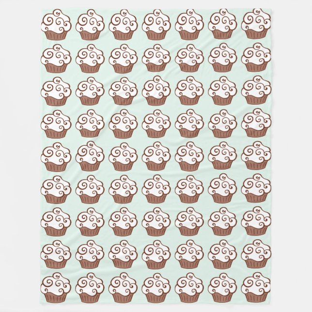Cupcakes Mint Green Blanket (Front)
