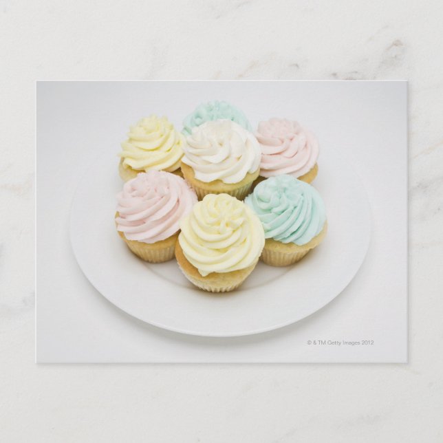 Cupcakes on White Plate Postcard (Front)