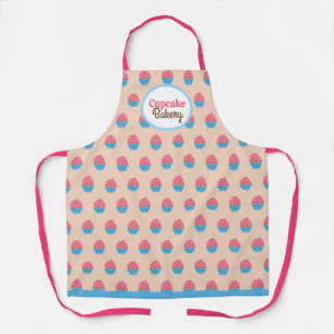 Cupcakes Pattern   Cream Pink   Cake Bakery Apron
