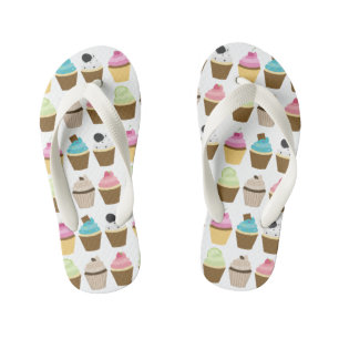 Cupcakes Pattern Kid's Flip Flops