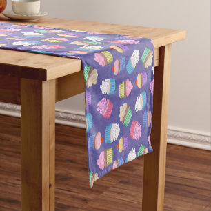 Cupcakes pattern short table runner
