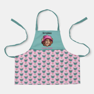 Cupcakes Scalloped Custom Photo Template Name Apron