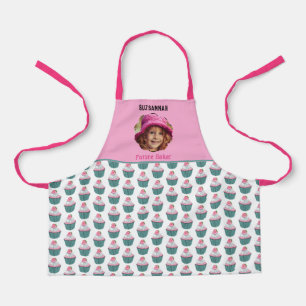 Cupcakes Scalloped Custom Photo Template Name Apron