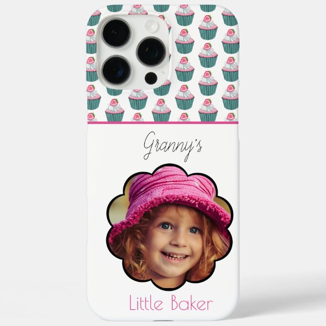Cupcakes Scalloped Custom Photo Template Name Case-Mate iPhone Case (Back)