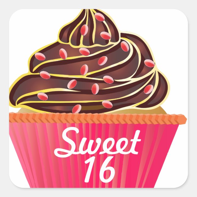 Cupcakes Square Sticker (Front)
