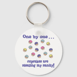 Cupcakes Stealing my Sanity Key Ring