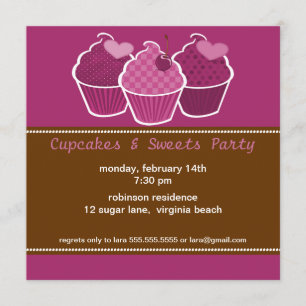 Cupcakes & Sweets Party Invitations