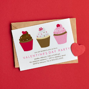 Cupcakes Valentines Day Party Invitation
