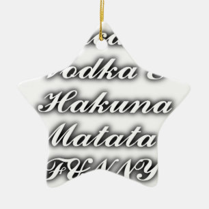 Cupcakes Vodka Hakuna Matata FUNNY Ceramic Tree Decoration