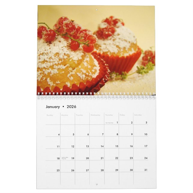 Cupcakes Wall Calendar (Jan 2026)