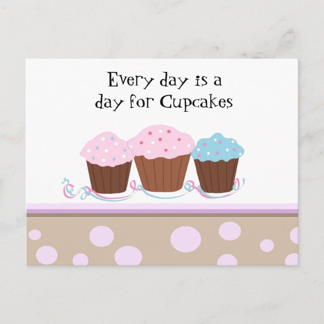 Cupcakes with a Cute Saying Postcard (Front)