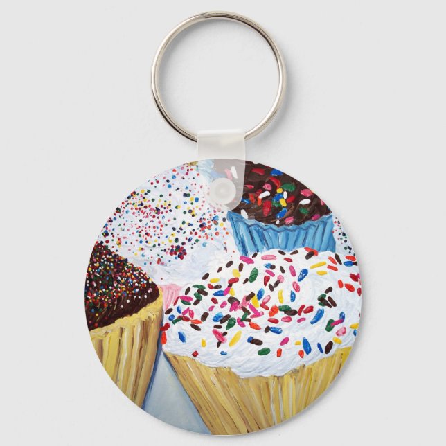 "Cupcakes With Sprinkles" Key Ring (Front)
