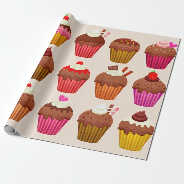 cupcakes wrapping paper (Unrolled)