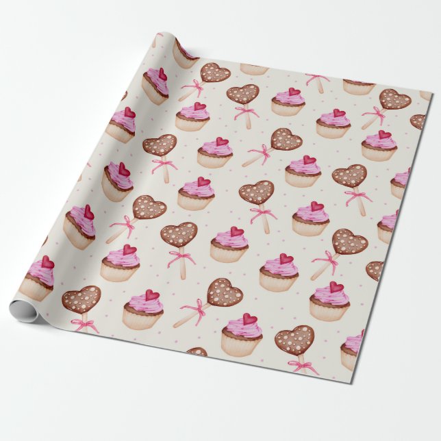 Cupcakes Wrapping Paper (Unrolled)