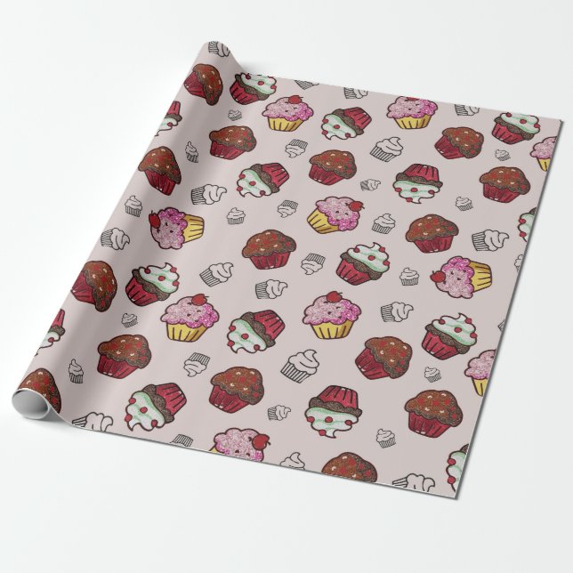 Cupcakes Wrapping Paper (Unrolled)