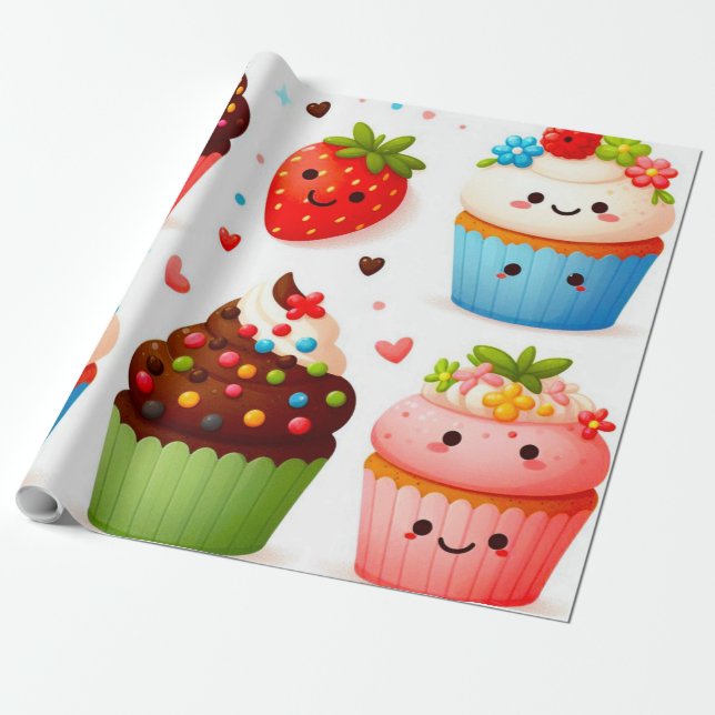 Cupcakes Wrapping paper  (Unrolled)