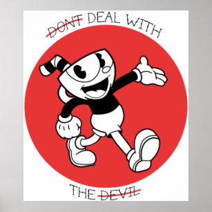  The Cuphead Show King Dice And The Devil Split Poster T-Shirt :  Clothing, Shoes & Jewelry