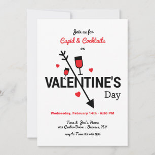 Cupid and Cocktails Valentine's Day Invitation