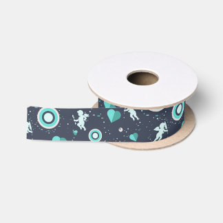 Cupid and Hearts Wide Satin Ribbon